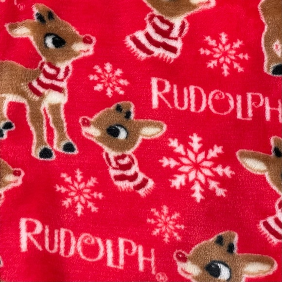 NWT Official Rudolph Size M Velvety Velour Pajama Pants - Picture 3 of 3